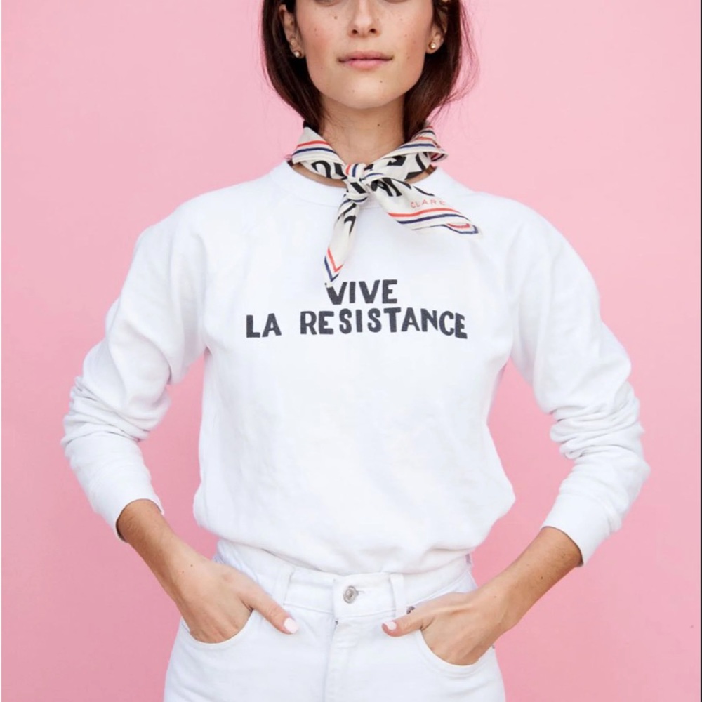 Clare V- viva La Resistance sweatshirt size small